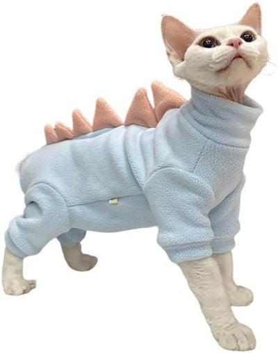 Disfraz de Dinosaurio para Gatos Sphynx - Ropa Térmica Cálida para Gatos sin Pelo - Image 4