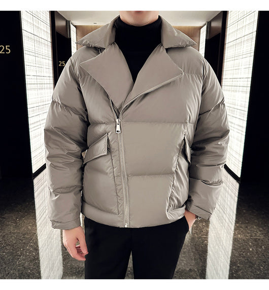 Chaqueta Acolchada de Plumas para Hombre con Cuello Clásico - Image 15