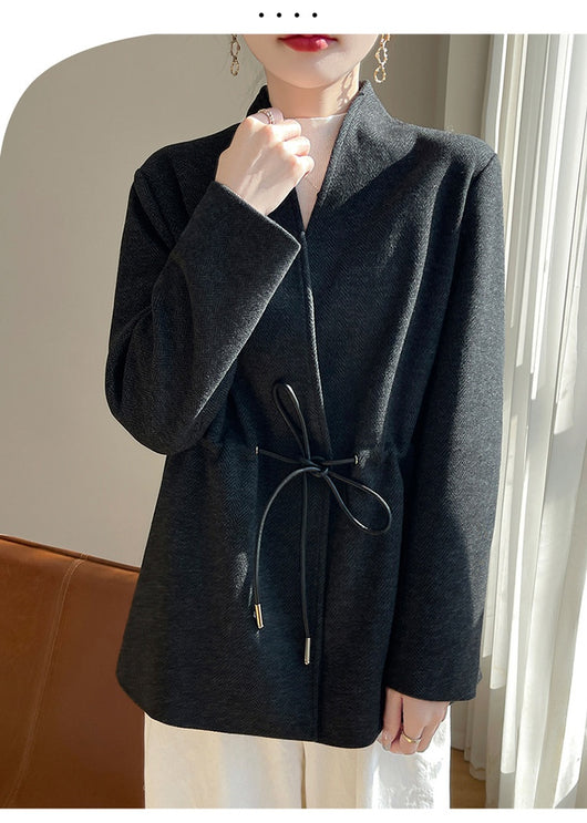 Saco Tejido V-Neck en Acetato Cashmere - Corte Slim Elegante - Image 12