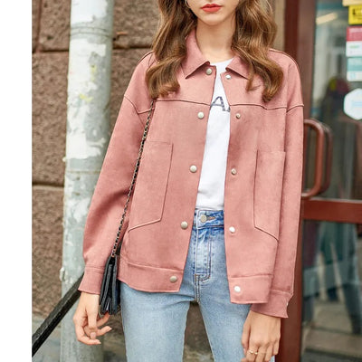 Chaqueta Corta de Ante Sintético con Forro Polar para Mujer - Image 10