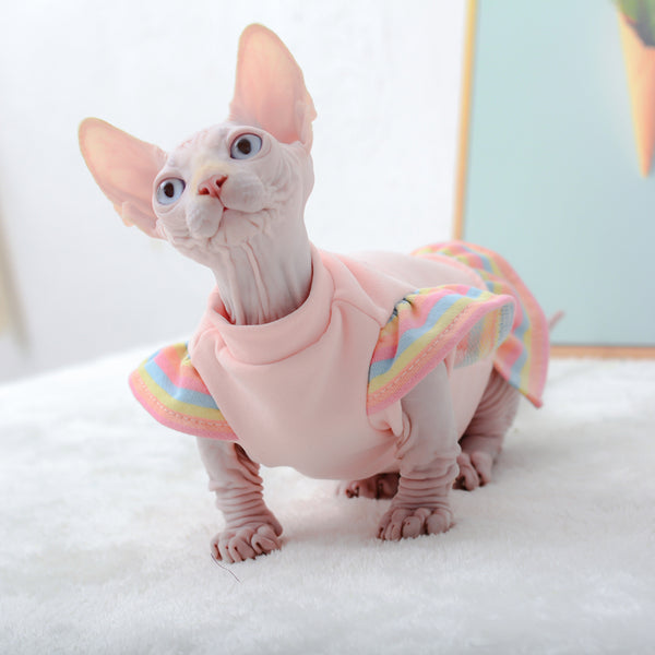 Ropa para Mascotas con Manga Volante de Terciopelo - Antideshedding