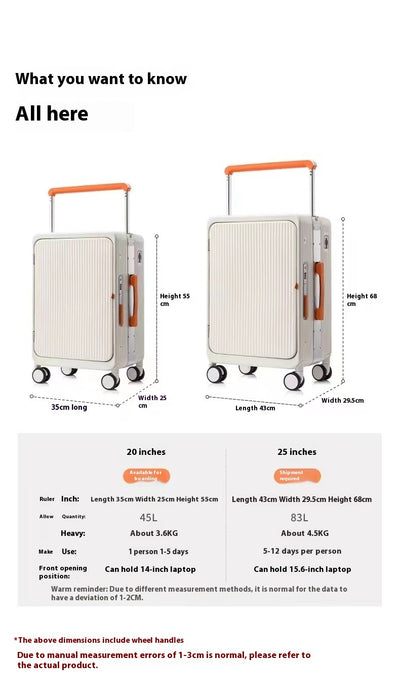 Maleta Trolley Multifuncional con Cargador USB y Ruedas Universales 20 Pulgadas - Image 11