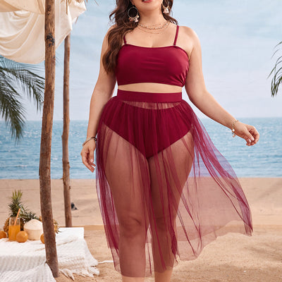 Traje de Baño Bikini Talla Grande con Falda de Gasa - Image 9