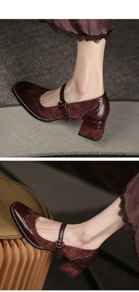 Zapatos Mary Jane Vintage con Tacón Grueso y Punta Cuadrada para Mujer - Image 16