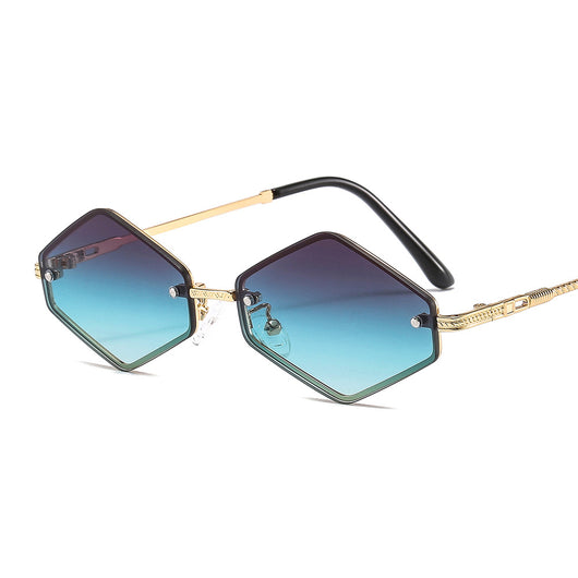 Gafas de Sol sin Marco con Protección UV y Diseño Geométrico Diamante - Image 9