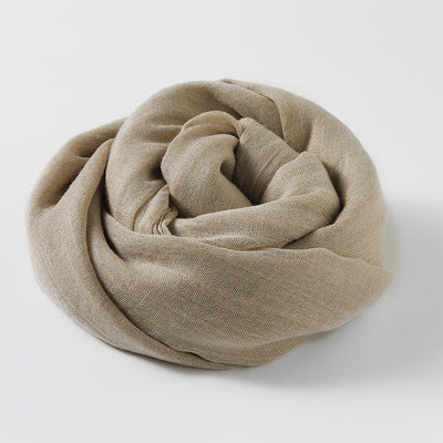 Pañuelo de Algodón y Lino Artístico de Color Sólido para Mujer - Image 34
