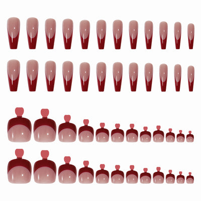 Set de Parches Correctores de Uñas Rojo Brillante para Manos y Pies - Image 11