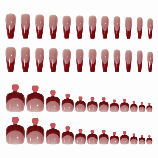 Set de Parches Correctores de Uñas Rojo Brillante para Manos y Pies - Image 11