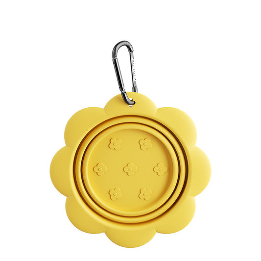 Cuenco Plegable para Perros - Comedero Portátil de Silicona con Mosquetón
