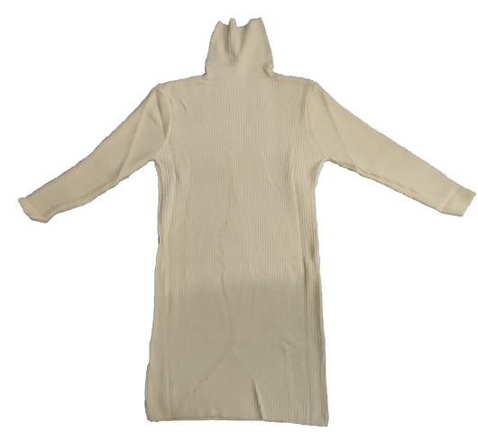 Vestido Suéter Largo Cuello Alto Holgado Hasta la Rodilla para Mujer - Image 13