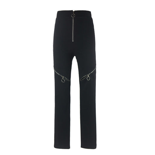 Pantalones Ajustados de Cintura Alta con Cierre y Bota Entallada - Image 2