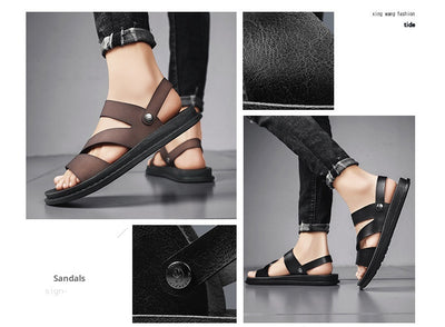 Sandalias de Cuero para Hombre - Versátiles para Conducir y Playa - Image 16