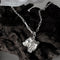 Pequeño Design Sense Pleated Texture Earrings Plateado Necklace