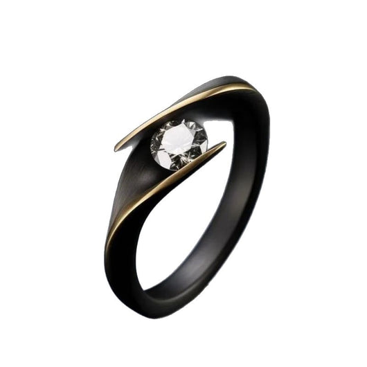 Anillo Retro Minimalista con Diamantes Incrustados para Mujer - Image 4