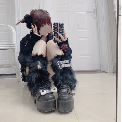 Calcetines Punk Harajuku Milenio con Hebillas de Cuero - Image 6