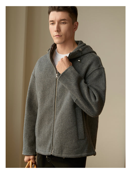 Abrigo de Lana para Hombre con Capucha - Corte Holgado - Image 14