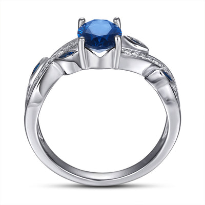Anillo de Diamante Simulado en Zafiro para Mujer - Image 5