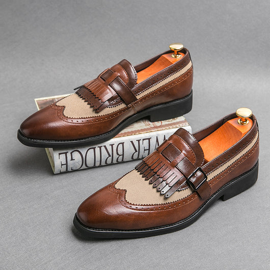 Zapatos Casuales Grandes Talla Extra con Punta Aguda y Flecos Modernos - Image 9
