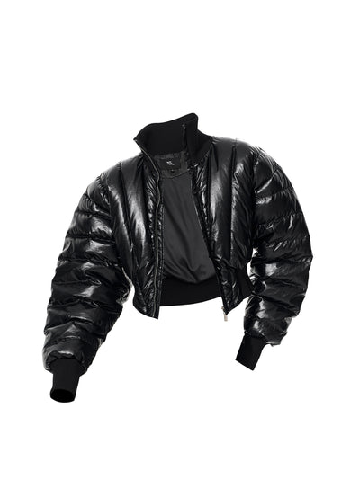 Chaqueta Puffer de Pato con Cuello Alto y Mangas Murciélago para Hombre - Image 5