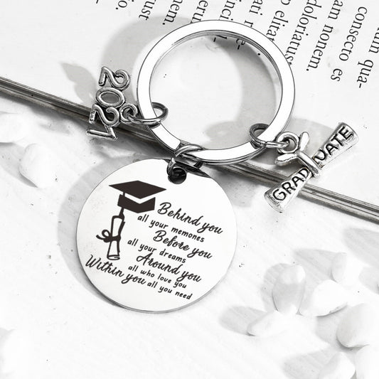 Llavero de Acero Inoxidable Premium - Regalo de Graduación Universitaria para Ella
