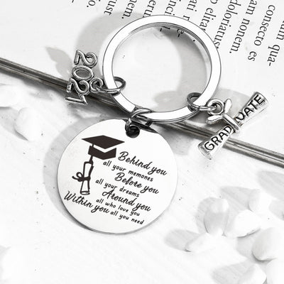 Llavero de Acero Inoxidable Premium - Regalo de Graduación Universitaria para Ella
