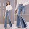 Calça Jeans de Cintura Alta com Efeito Emagrecedor, Bordados e Miçangas