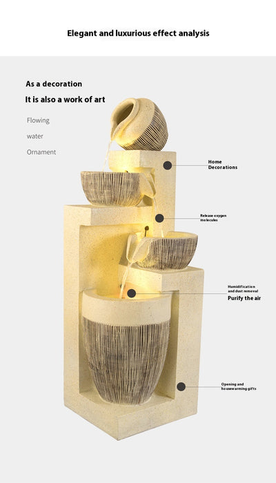 Fuente de Agua Decorativa con Humidificador para Sala de Estar - Image 24