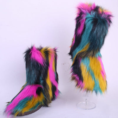 Botas de Nieve para Mujer con Pelaje de Zorro Imitado y Forro de Lana - Image 9
