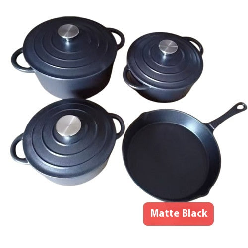 Juego de 4 Piezas de Cocotte de Hierro Fundido Esmaltado Blanco Interior - Image 10