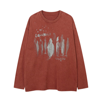 Camiseta Estampada de Manga Larga Estilo Americano para Hombre - Image 7