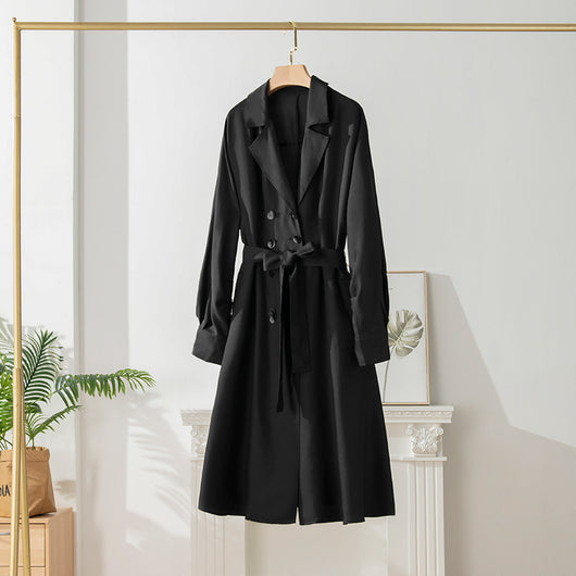 Gabardina Larga para Mujer con Cintura de Seda - Image 26