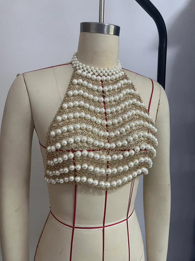 Chaleco de Cadena de Perlas para Fiestas - Image 6
