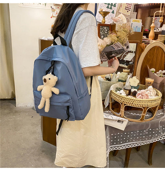 Mochila Canvas Mori Estilo Minimalista - Bolsa Escolar Versátil