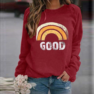 Sudadera Mujer Cuello Redondo Suelta Estampada Manga Larga Casual - Image 21