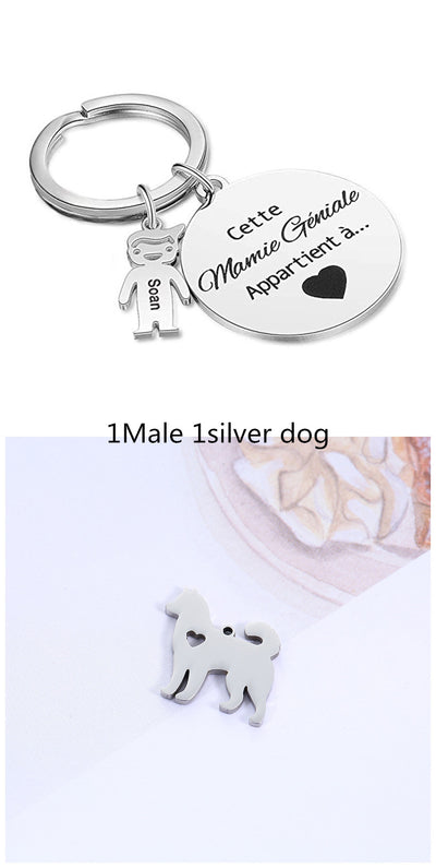 Llavero Personalizado Corazón Hueco Acero Inoxidable Diseño Cachorro - Image 9