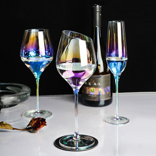Copas de Vino Tinto Degradado Nórdico Cristal Colorido