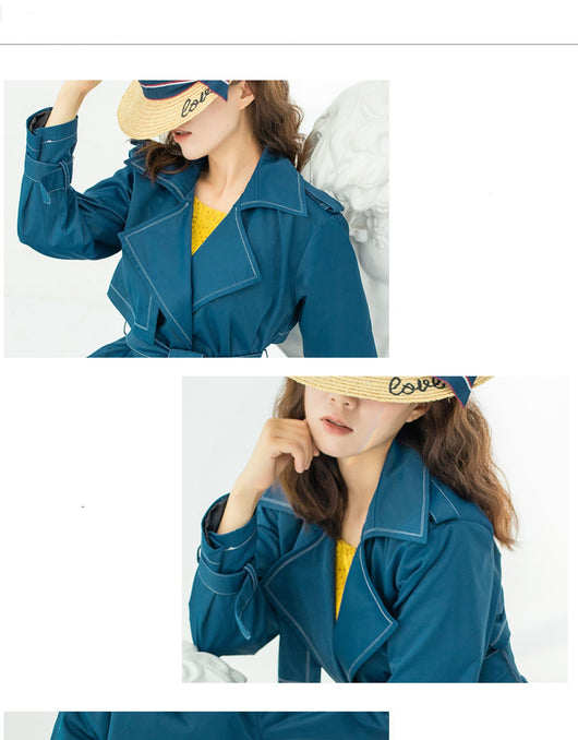 Blazer Largo con Cordones y Solapas Oversize sin Botones - Image 11