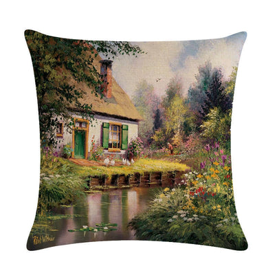 Funda de Almohada Lino Paisajes Rurales - Colección Pintura al Óleo - Image 30