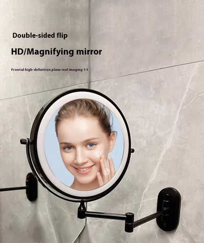 Espejo de Baño con Luz LED Plegable Doble Cara sin Perforación - Image 13