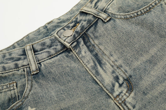 Pantalones Vaqueros de Algodón Desgastado con Estilo Vintage - Image 17