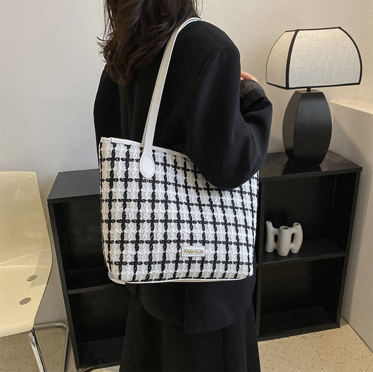 Bolso Tote Cuadros Asimétrico - Diseño Minimalista - Image 15
