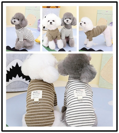 Playera Rayada con Anillo para Cachorros - Ropa Cómoda para Mascotas - Image 10