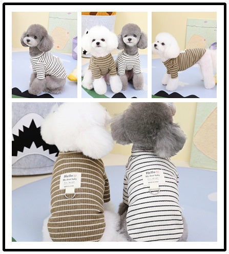 Playera Rayada con Anillo para Cachorros - Ropa Cómoda para Mascotas - Image 10