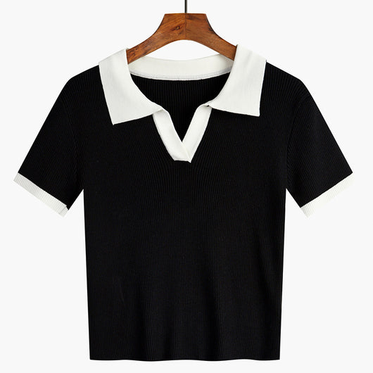 Blusa Corta de Manga Corta Estilo Relajado Primavera - Image 7