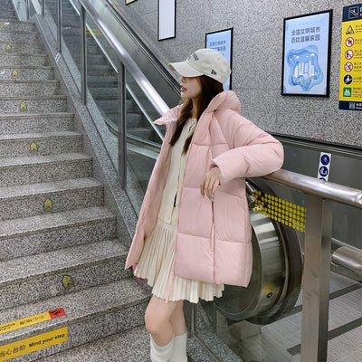 Abrigo de Plumón Suelto Grueso para Mujer - Largo Medio Invierno - Image 10