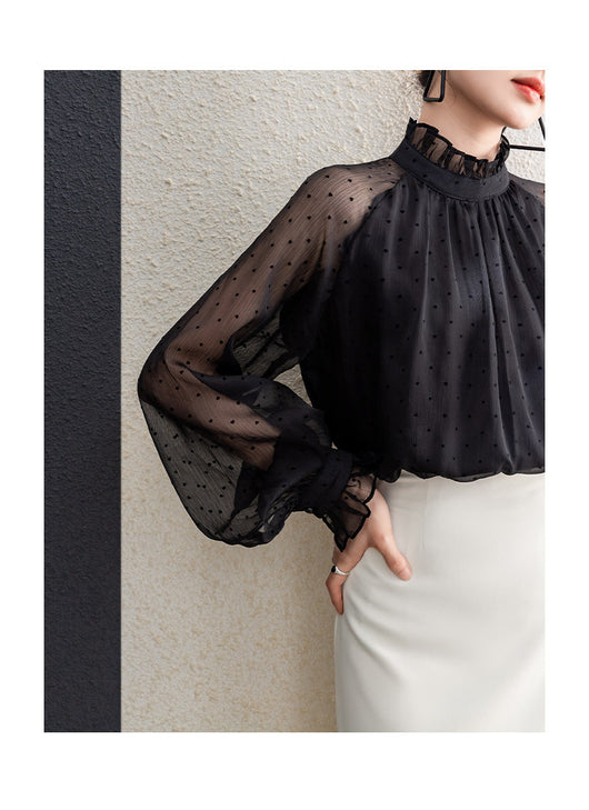 Blusa Larga de Gasa con Lunares para Mujer - Image 18