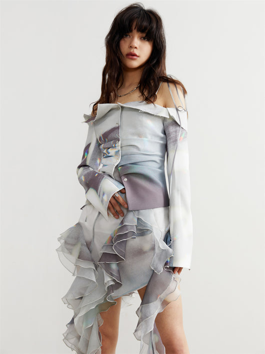 Blusa Diseñadora para Mujer con Estampado de Luz y Sombra - Image 10