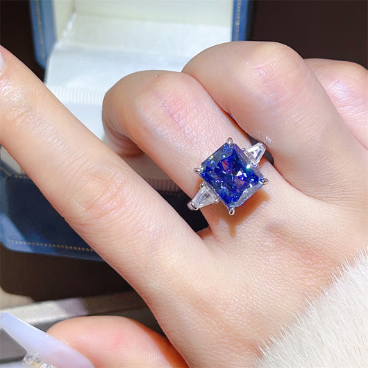 Anillo de Moissanita Zafiro Azul Ledean de 5 Quilates - Image 3