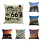 Cojín de Respaldo Route 66 en Lino para Auto, Sofá y Cama