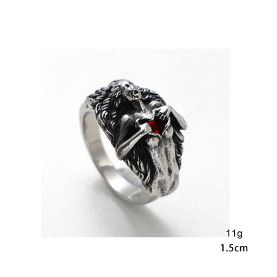 Anillo de Acero Titanio Estilo Retro para Hombre - Image 8